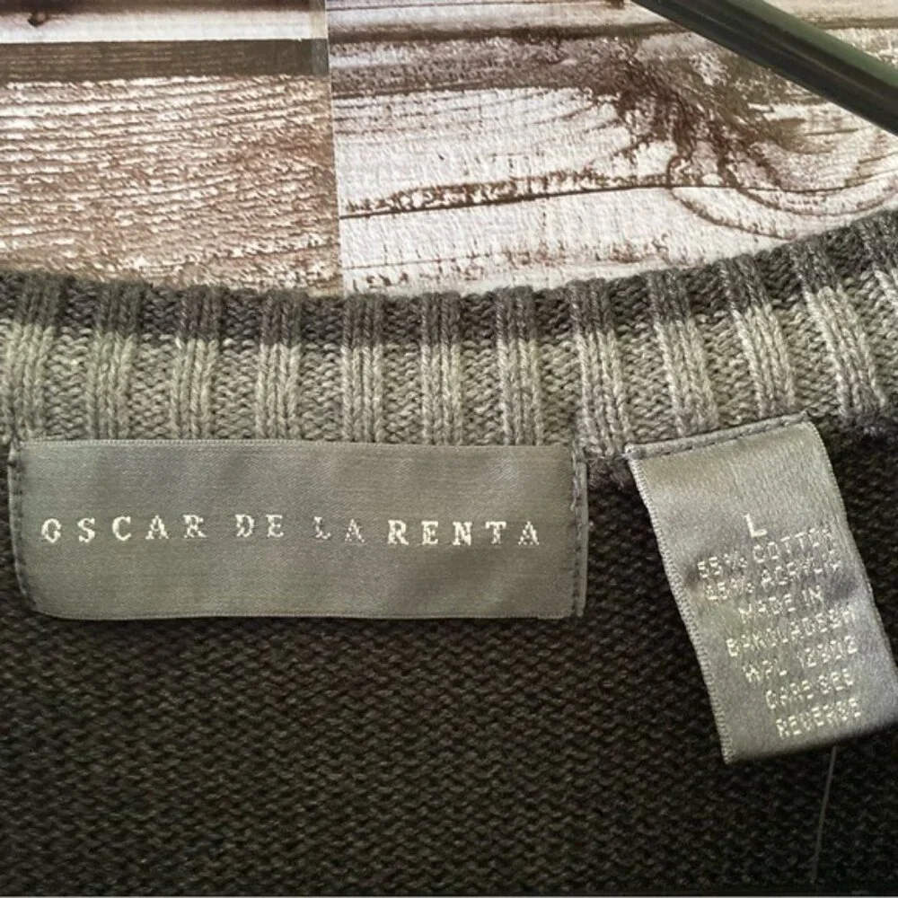 NWT Oscar De‎ La Renta Men's Long-Sleeved Pullover Sweater Size L - Picture 5 of 7
